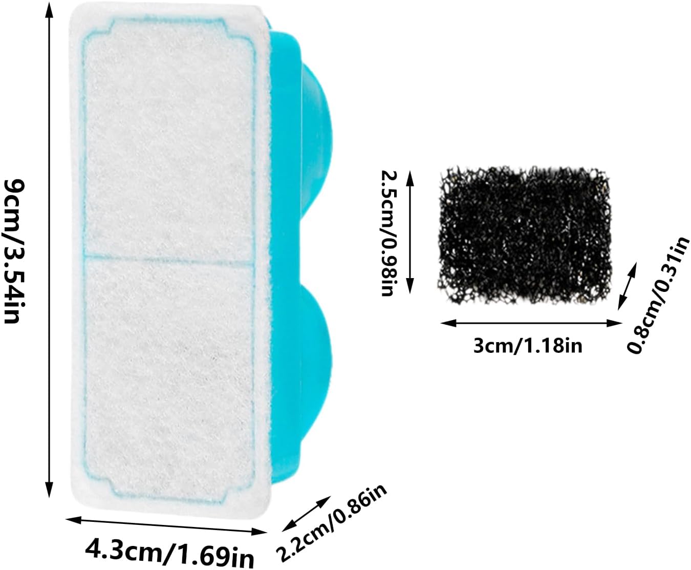 Cat Water Filter, Pet Fountain Replacement Filter, Sponge Filtration Set, Effective Multi-Layer Water Purifier for Indoor Cats Dogs Pet Drinking Fountain Daily Maintenance Home, Easy Installation