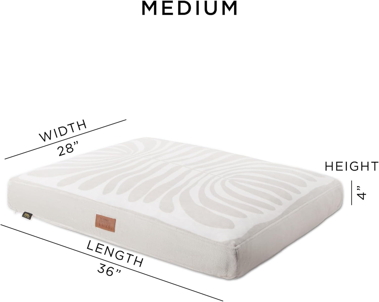 Town & Country Luxe CuddleTown Matisse Everwash® Pillow Pet Bed, Water Repellent Floor Pillow, Machine Washable Cover, Soft & Calming, Taupe, Medium 36"x28"x4"