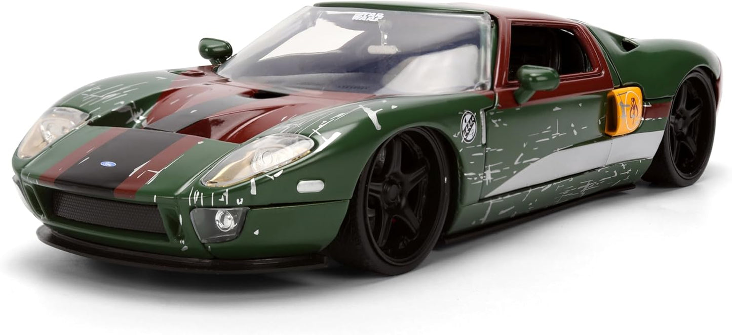 Jada Star Wars Boba Fett with 2005 Ford GT Die-Cast Vehicle and Figure Set 1:24 Scale Toys