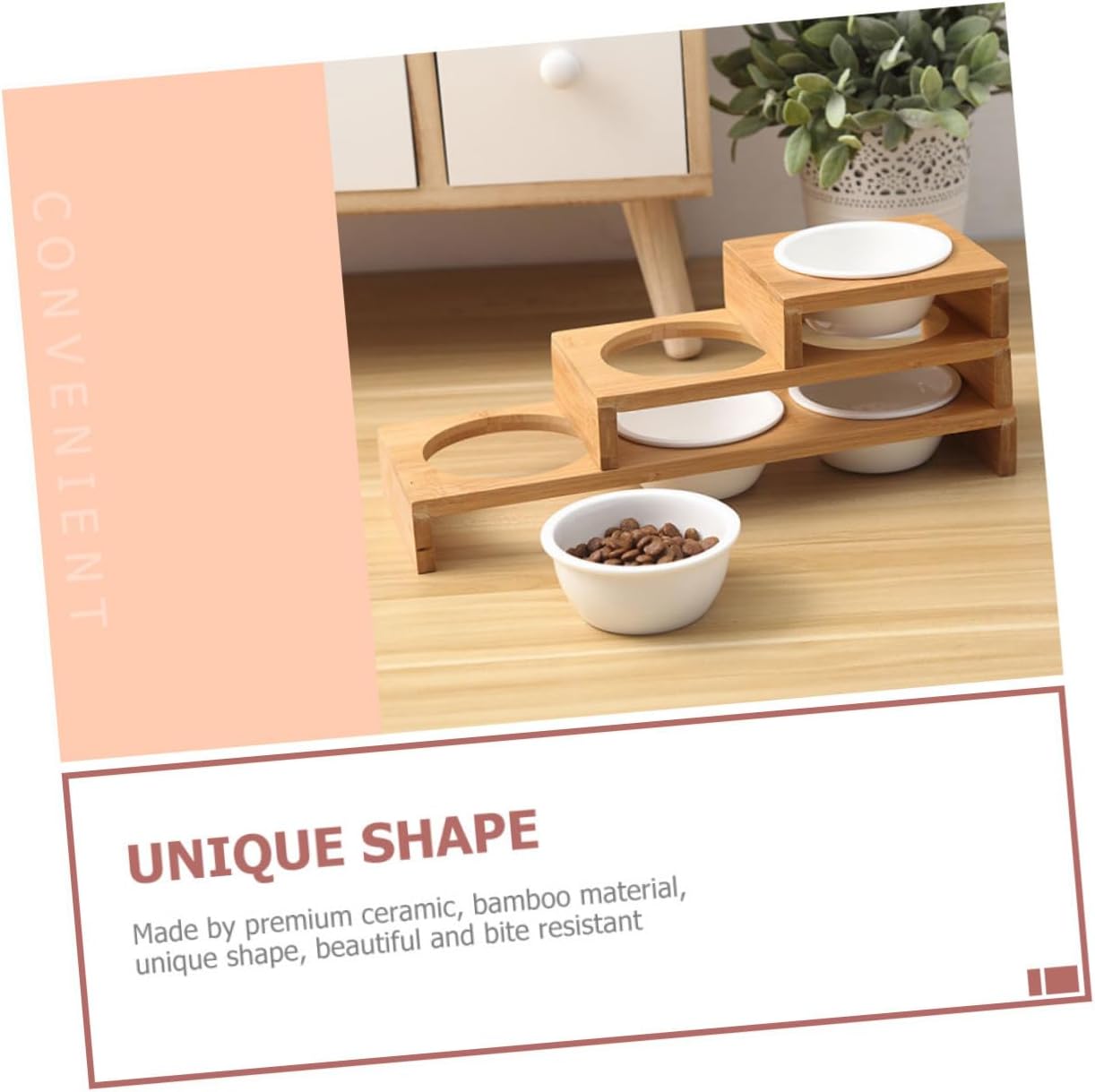 Milisten Ceramic Cat Bowl with Stand Raised Kitten Food and Water Bowls Multi-Function Non-Slip Pet Feeder for Cats and Puppies