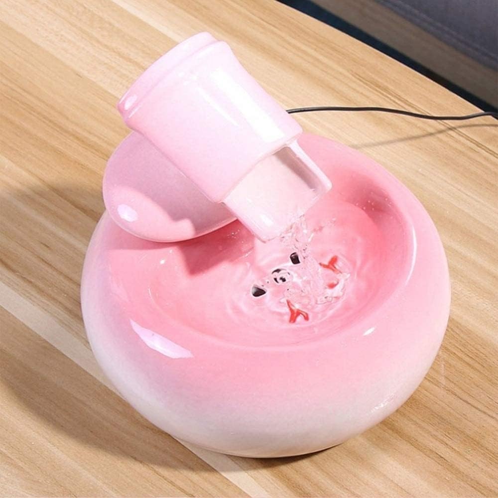 Fountain Cat Pet Water Dispenser Electric Pet Supplies Automatic Circulation Filter Water Smart Drinking Fountain Pet Water Dispenser (Color : Pink)
