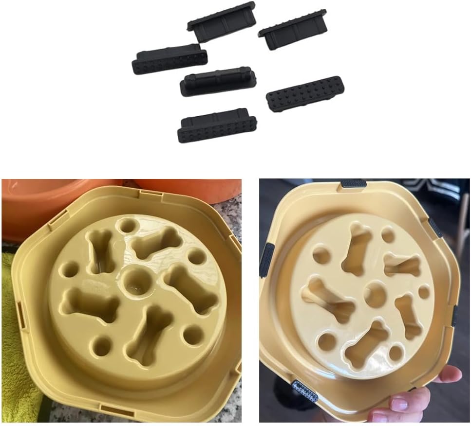24 Pack Slow Feeder Non-Slip Feet Replacement Rubber Strip Bottom Pad Grips for Dog Bowl Turquoise Pet Cat Puppy Puzzle Slow Eating Feeders