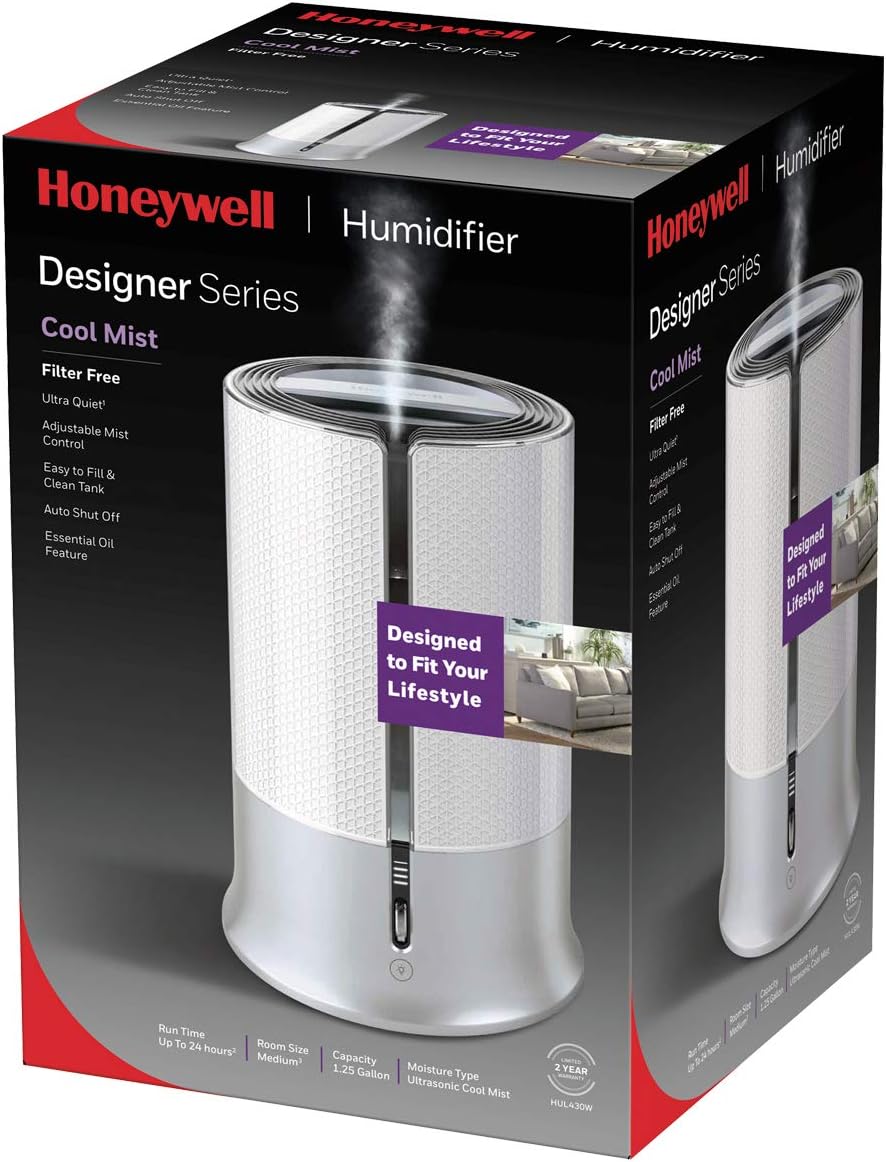 Honeywell Designer Series Cool Mist Humidifier, Room Humidifiers, White