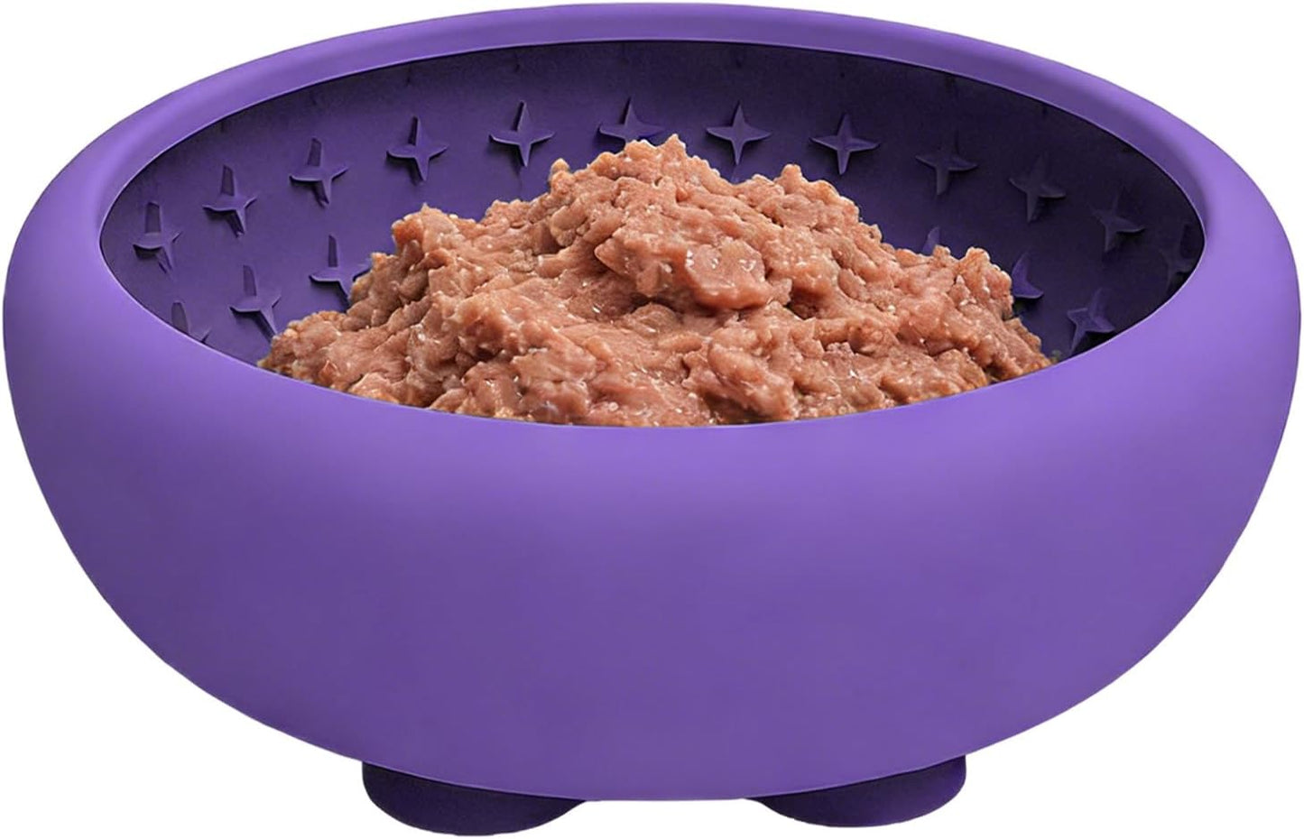 Slow Feeder Bowl - Silicone Non Slip Pet Dish, Strong Suction Cup Feeder, Sturdy Lightweight Easy Clean, Prevents Fast Eating and Spills, Premium Pet Feeding Tool, Puppy Medium Dog Cat Home