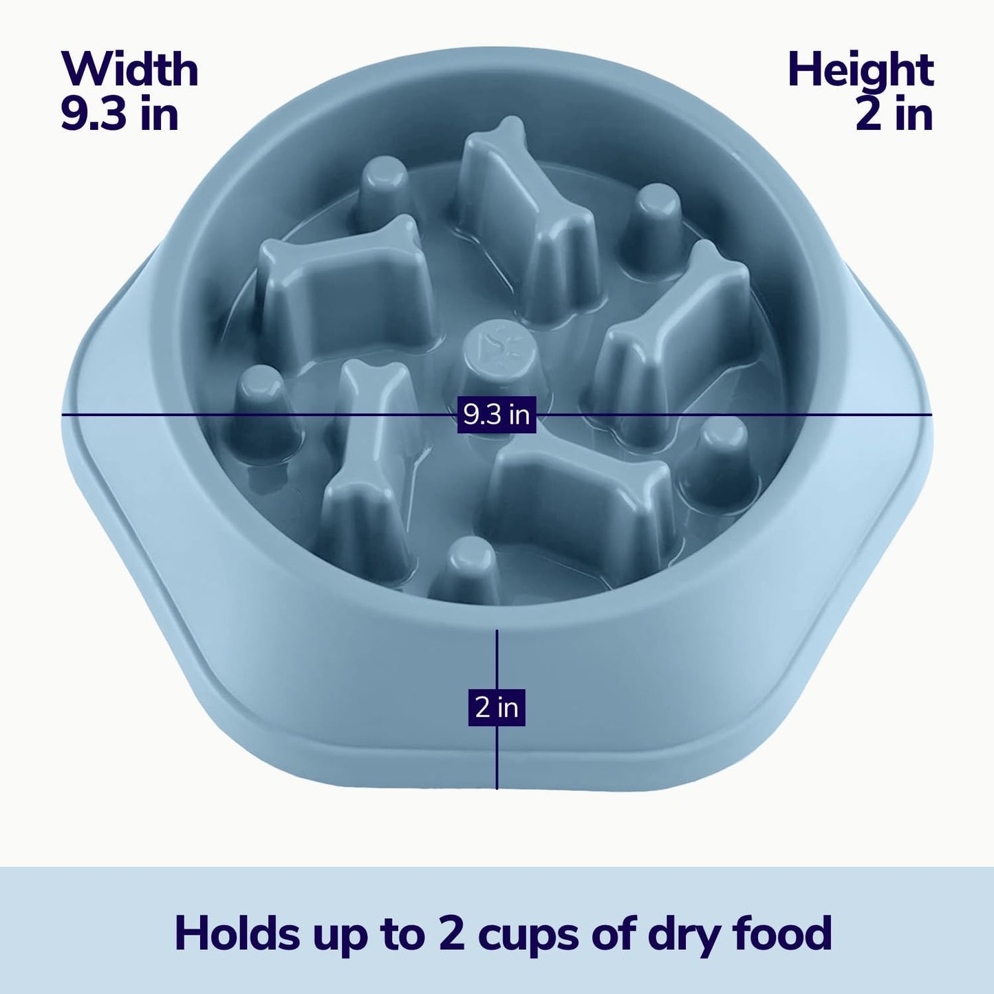 Miracle Vet Slow Feeder Dog Bowls for Fast Eaters - for Small, Medium Sized Dogs - Dog Puzzle Maze Helps Slow Down Eating - Adult, Puppy Food Bowl for Bloat Stop - Non-Slip Feeder Bowl (Blue)