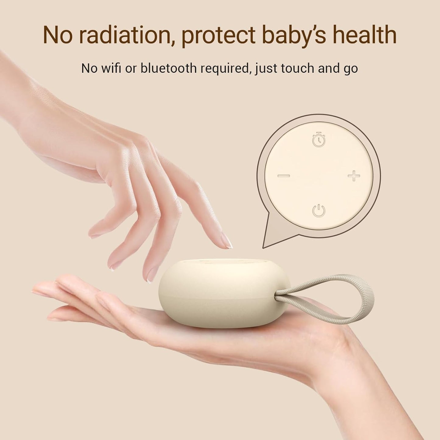 Portable Baby Sound Machine [White Noise for Babies Kids Adults][Timer Function][12 Soothing Sounds][Sleep Boombox] 15 Hours Battery Life, Travel,Registry,Gifts,Shower,Clips on Baby Stroller
