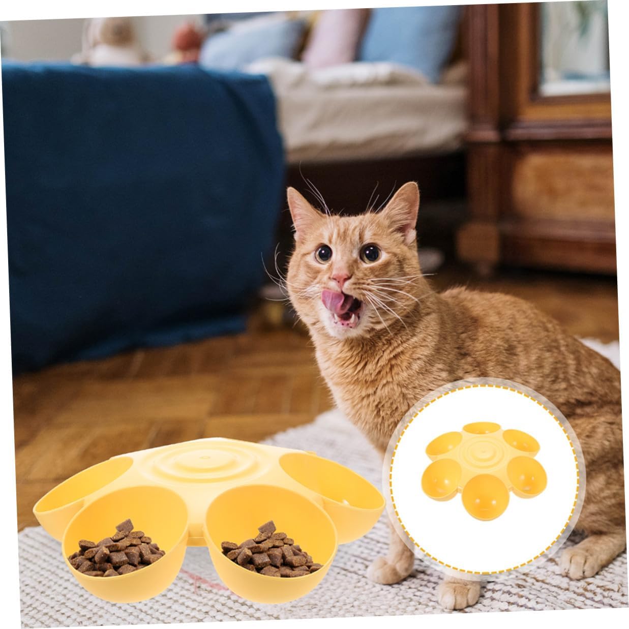 FAVOMOTO 2pcs Flower Petal Shaped Pet Food Bowls Plastic Dog Feeding and Drinking Bowls Household Dog Food Containers for Cats and Puppies Indoor Use