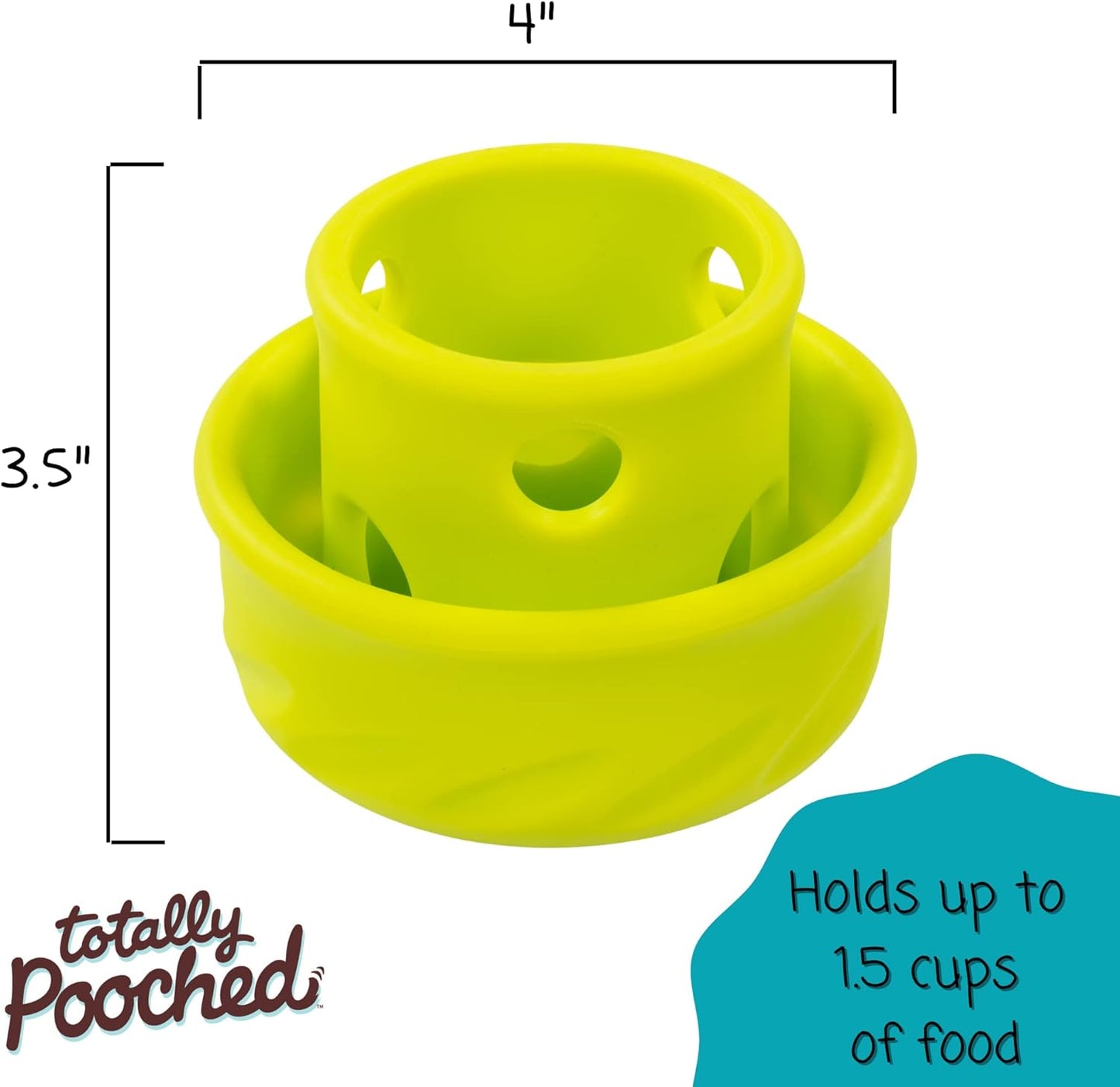Messy Mutts Totally Pooched Puzzle 'n Play Mushroom | Stuffable Treat Toy for Dogs |Durable TPR | 4” x 3.5” (Large) Dog Toy | Green