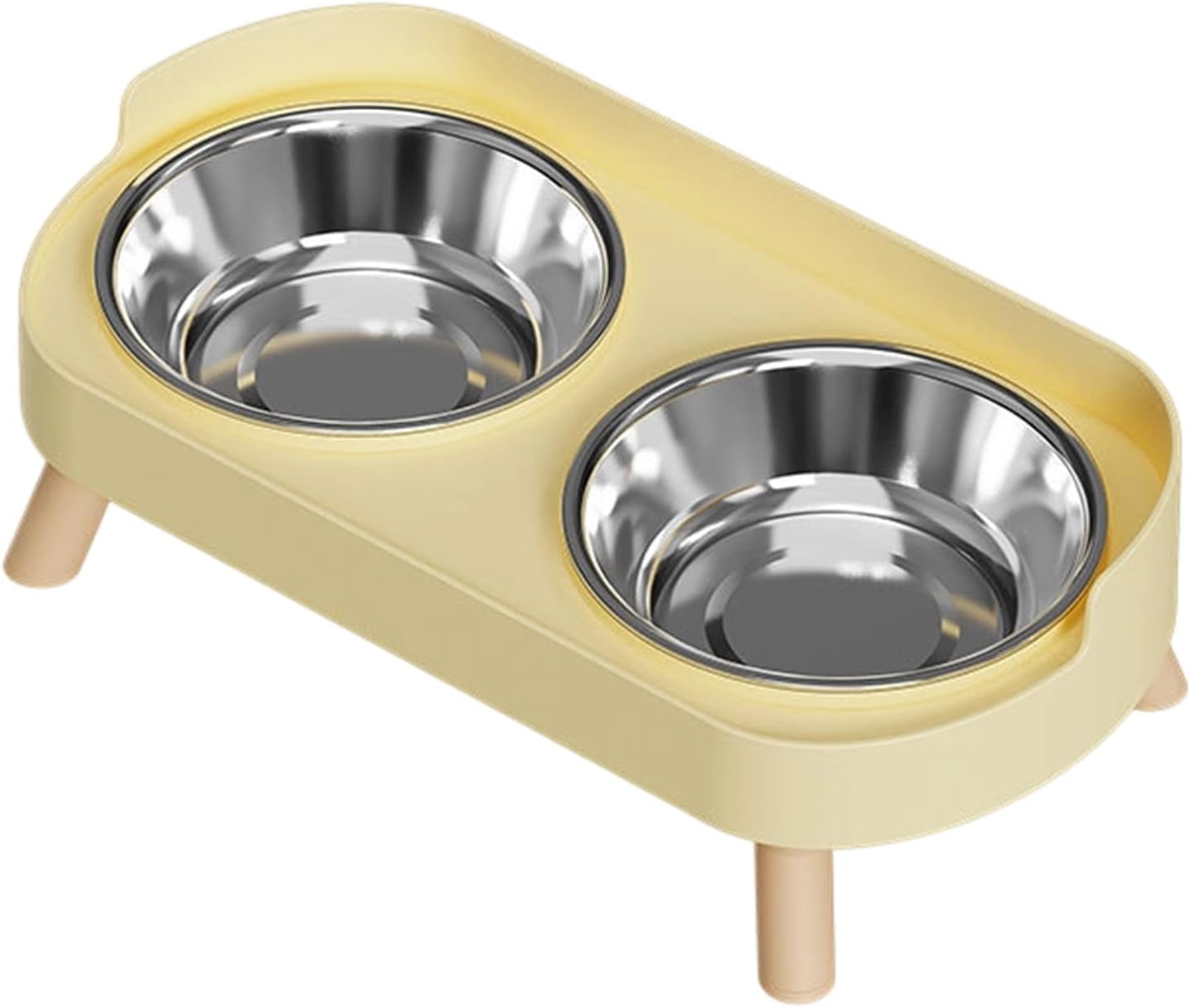 Stable Elevated Dog Bowl Stand with Double Dish Splash-Proof Design for Most Breeds Bright Color Stainless Steel Cats Dog Bowl Set