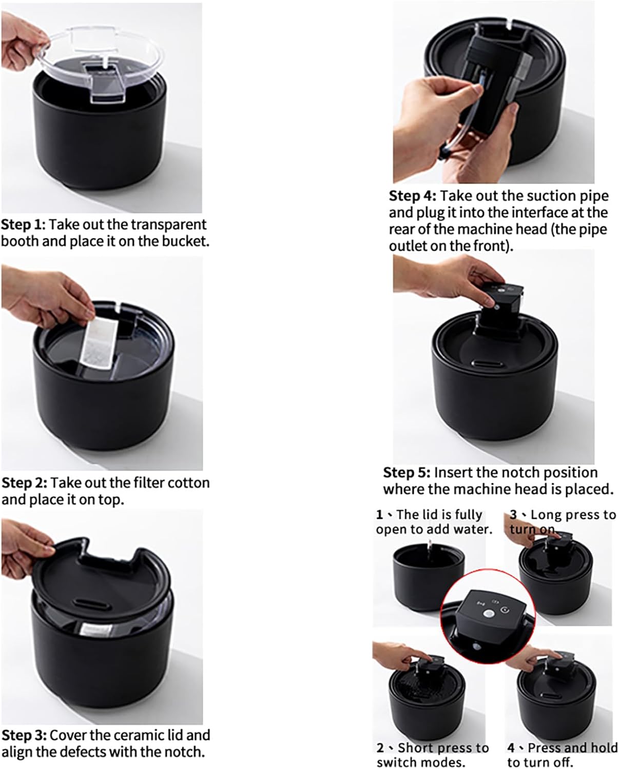 Cordless Ceramic Cat Water Fountain: 101.45oz/3L Automatic Super Silent Intelligent Sensor Pet Drinking Dispenser with 2500mAh Battery Dog Water Bowl Dispenser with 7 Replacement Filters(White)