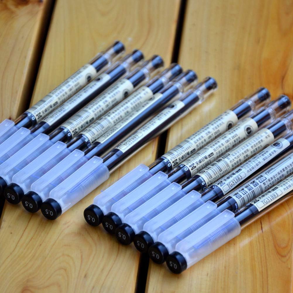 sencoo 12 pack Black Gel Ink Pen Extra Fine Point Pens Ballpoint pen 0.35mm Black Office School Stationery Students Pens