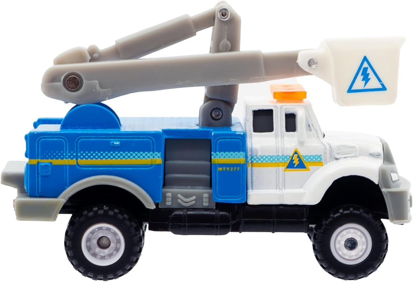 Mighty Fleet Diecast 3-Pack, Snow Shovel, Cherry Picker, and Ambulance, Durable 3” Diecast Vehicles for Kids Ages 3+