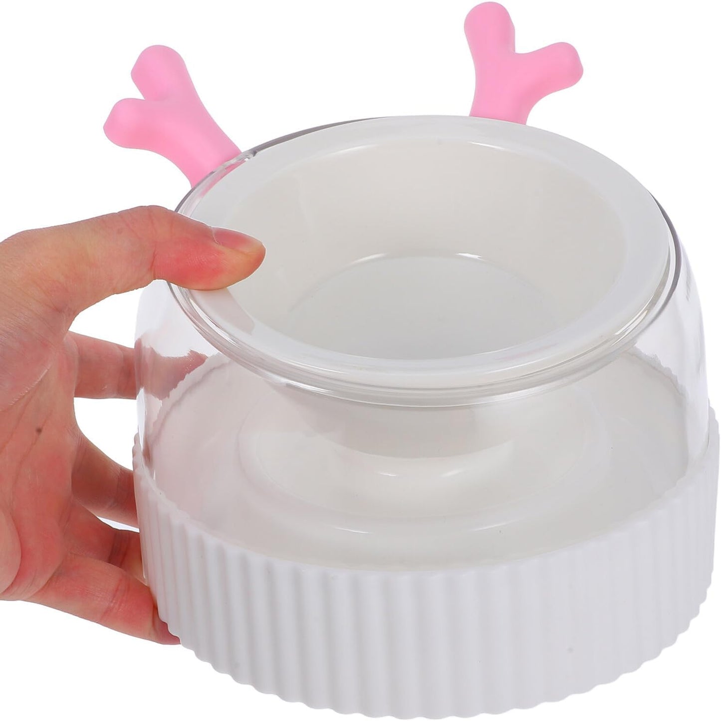 Milisten Slow Feeder Dog Bowl and Raised Pet Water Dispenser with Stand Anti-Spill Slow Feeding Bowl for Small Dogs and Cats for Indoor Use
