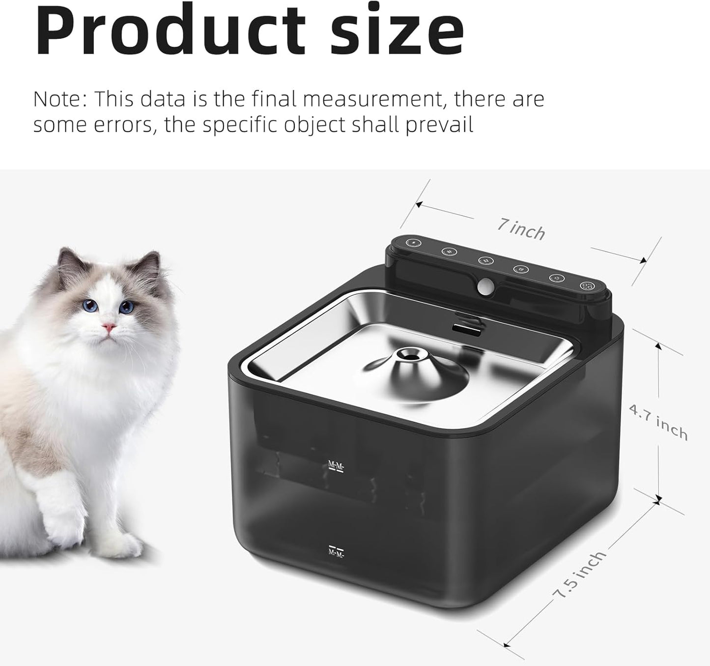 Wireless Cat Water Fountain Battery Operated,Water Fountains for Cats Indoor,108oz/3.2L Motion Sensor Pet Water Fountain,BPA-Free, 3 Filters
