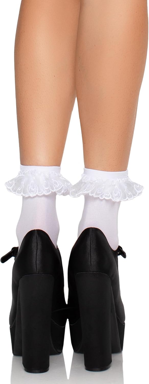 Leg Avenue Women's Lace Ruffle Anklet Socks