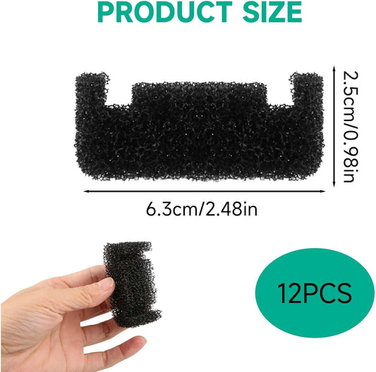 12 Pcs Cat Fountain Foam Filters Replacement, Pre-Filter Sponges for Pet Water Fountain Compatible with Multiple Automatic Drinking, Home Use for Cats Dogs Small Pets by Owners