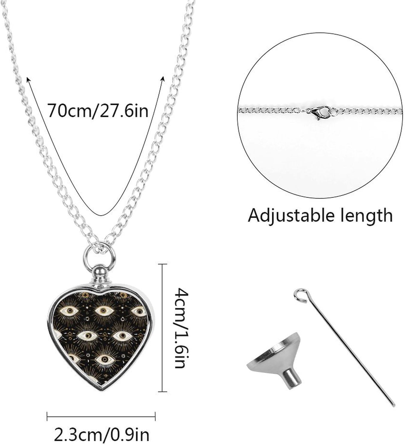 Evil Eye Urn Necklaces for Ashes Heart Dog Keepsake Pendant Cat Cremation Jewelry