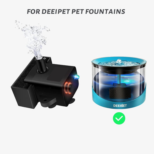 Replacement Pump for Cat Water Fountain, Compatible with Model JC-A15 2.2L/74oz Automatic Pet Water Fountain Dog Water Dispenser, Super Quiet Dog Pet Fountain Water Pump Black
