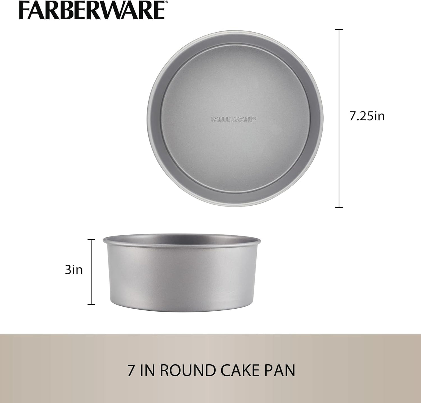 Farberware Specialty Bakeware Nonstick Baking Set for Pressure Cooker or in The Oven, 4 Piece, Gray