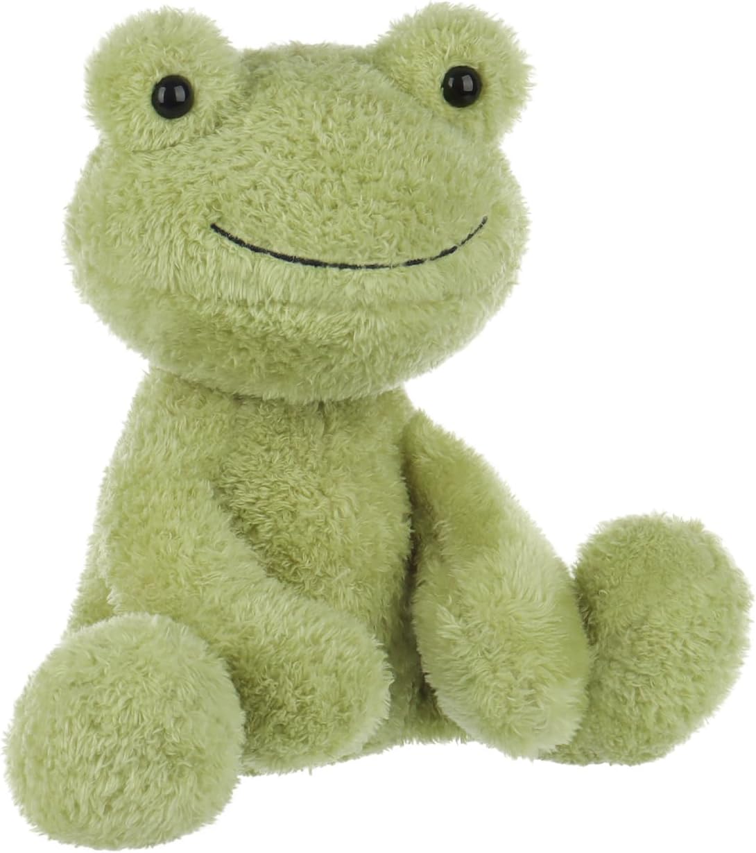 Apricot Lamb Toys Plush Velvet Frog Stuffed Animal Soft Cuddly Perfect for Child (Green Frog,9 Inches)