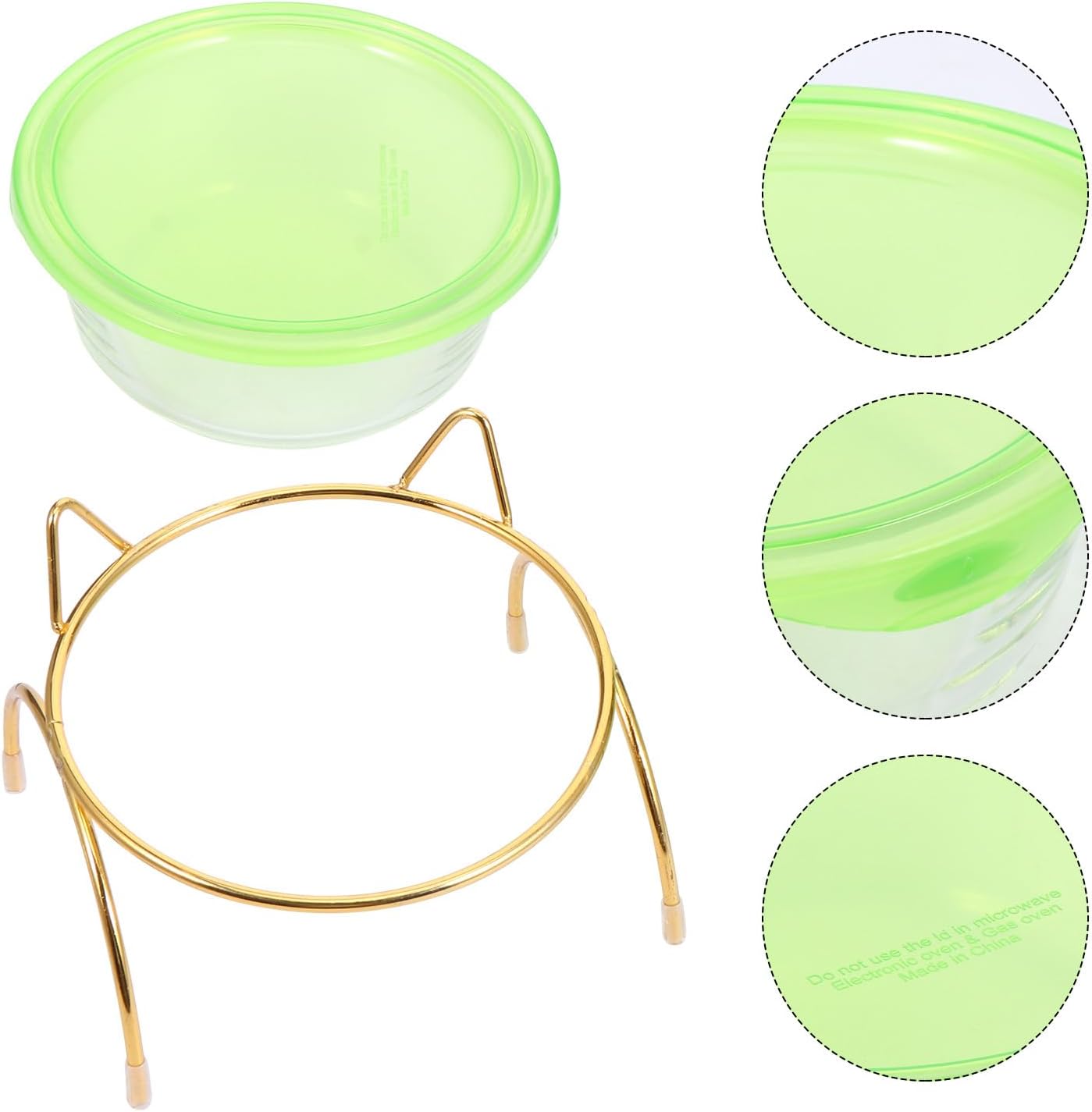 FAVOMOTO Raised Cat Food Bowl and Water Feeder Set with Neck Protection, Slant Design, Single Iron Frame and Bowl for Kitten Feeding