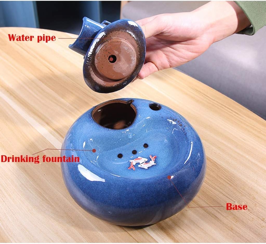 Pet Cat and Dog Drinking Fountains Intelligent Circulating Water Bowl Ceramic Anti-Dry Burning Pet Water Dispenser Ultra-Quiet Water Pump (Color : Brown) (Pink)