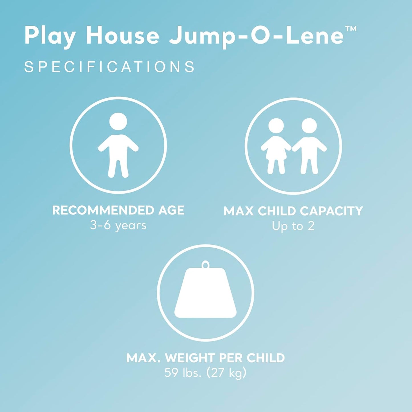 Intex Inflatable Jump-O-Lene Trampoline Bounce House with Crawl-Thru Door & Net - Indoor & Outdoor Backyard Blow-Up Bouncy Playhouse for Kids Ages 3-6