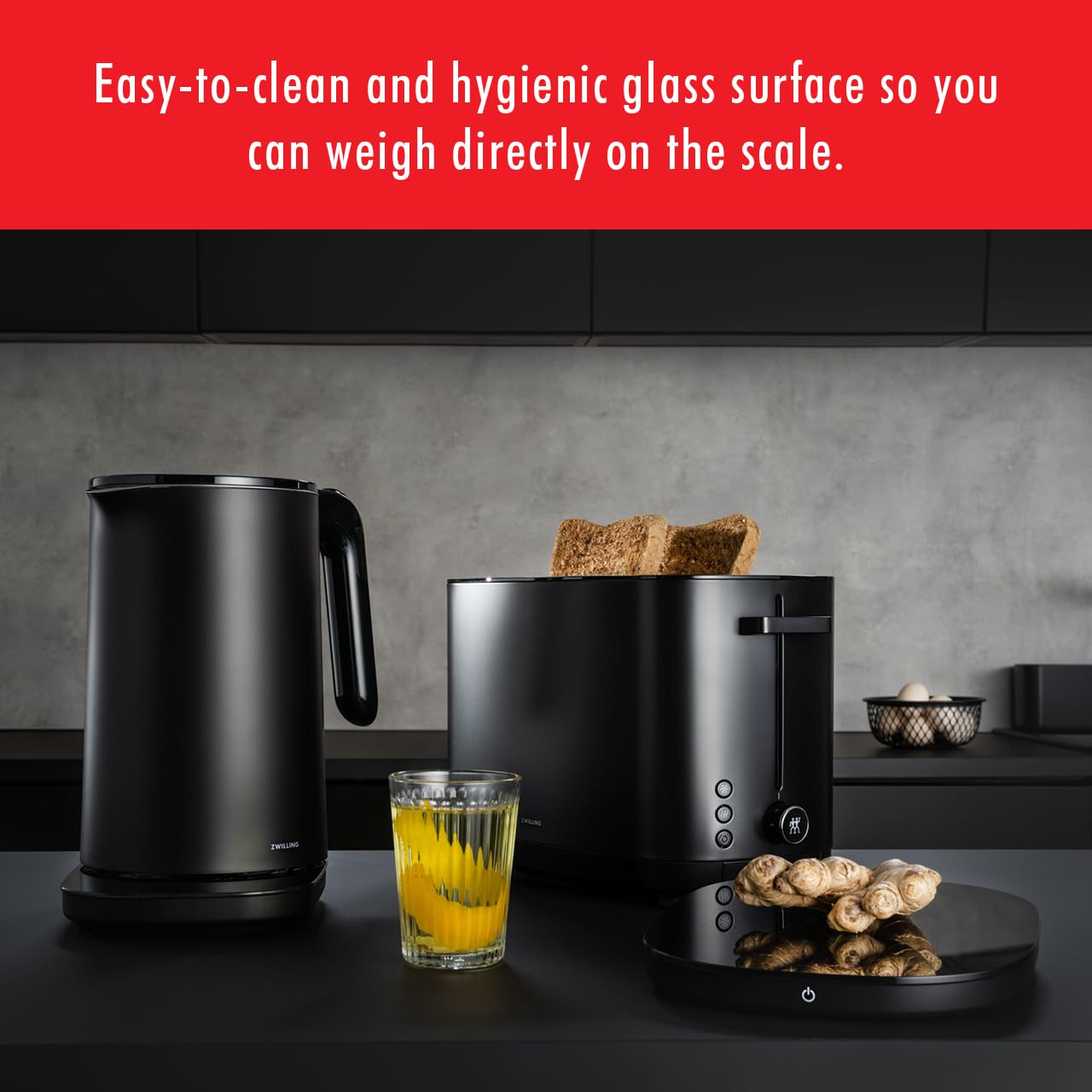 ZWILLING Enfinigy Digital Kitchen Food Scale, Max Weight 22lbs, Grams & Ounces, .1-gram Accuracy, Black