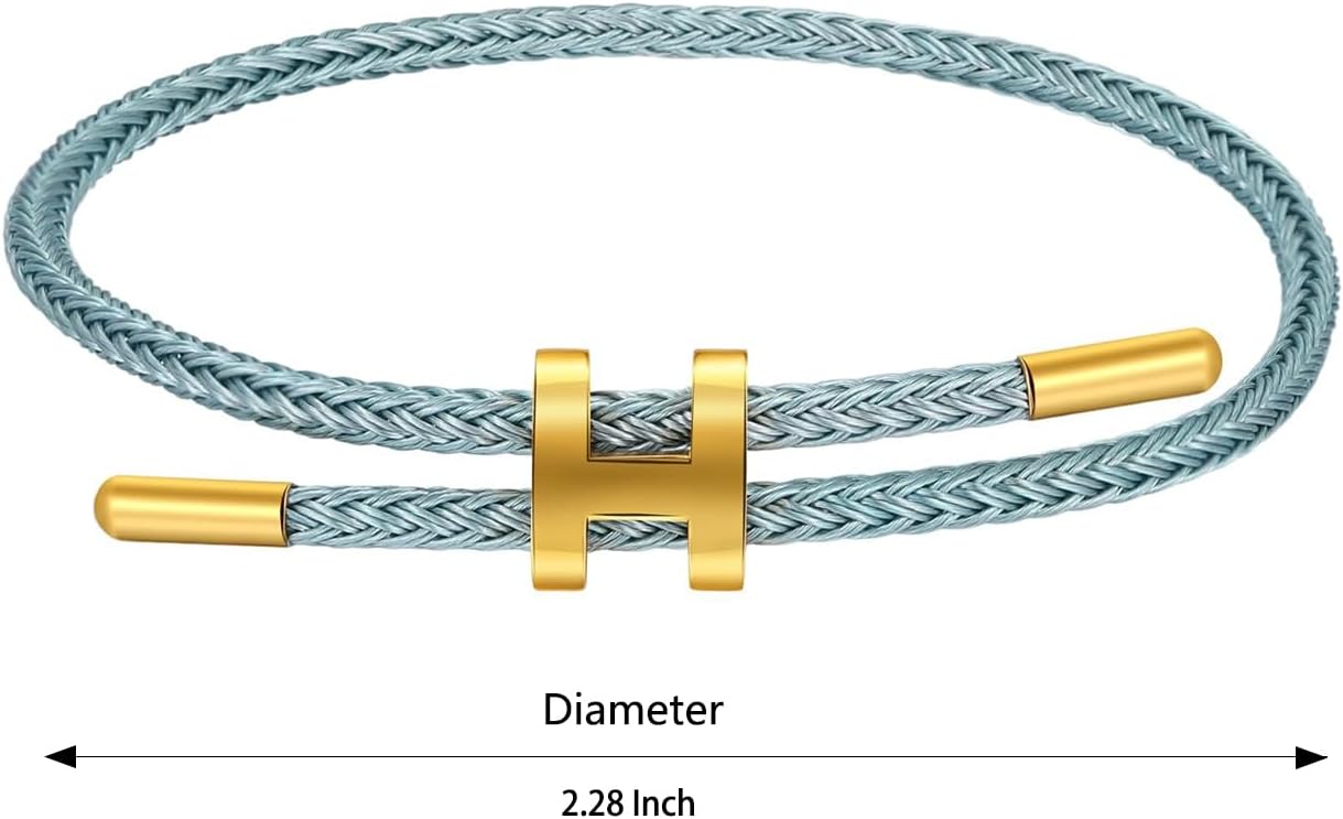 AIMADE Bracelets for Women Adjustable Charm Bracelet, 18k Gold-plated Buckle Design Titanium Steel Wire Rope Women's Gift Jewelry