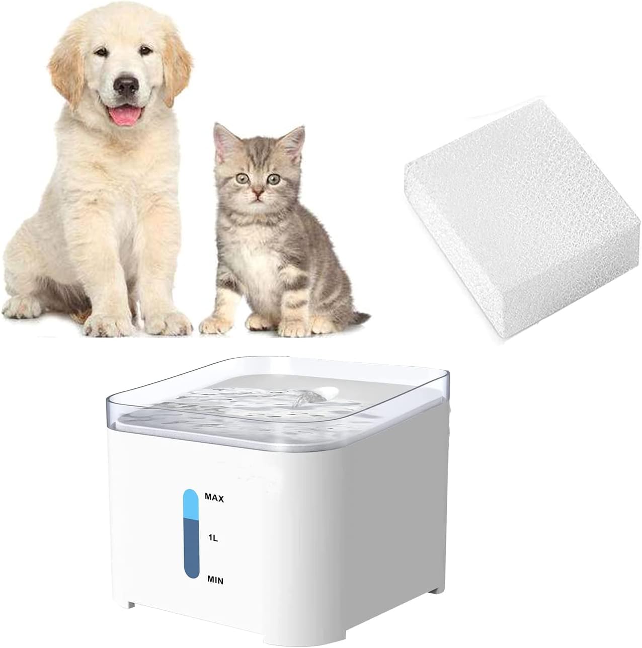 Pet Replacement Sponge Filters Pre Filter Sponges for 67oz/ 2L Pet Water Fountain Cat Water Foam Filter Dog Drinking Water Foam Filters for Pet Dog Cat Fountain (12)