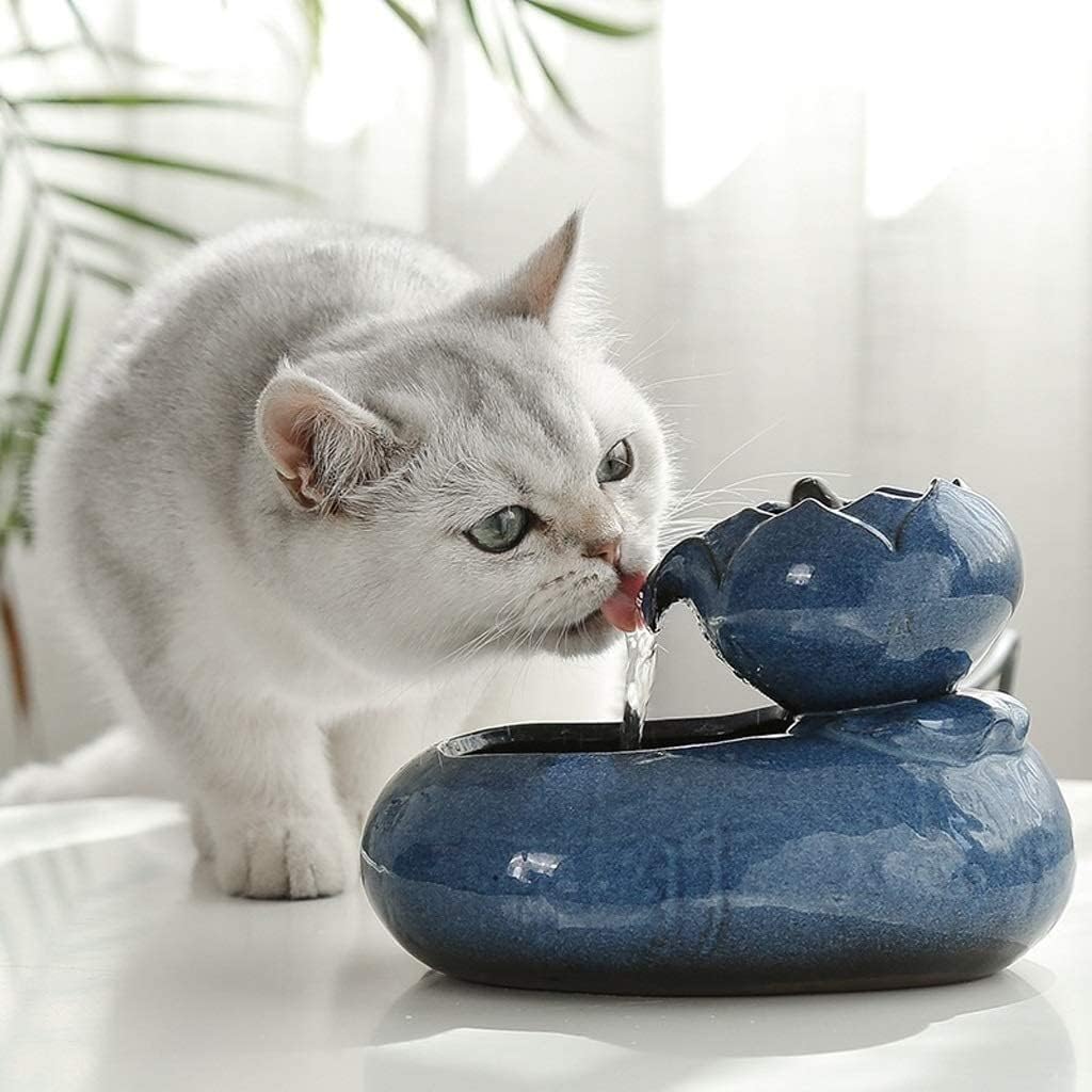 Fountain Pet Water Dispenser Electric Pet Supplies Automatic Circulation Filter Water Smart Drinking Fountain for Cat and Dog Pet Water Dispenser (Color : Blue) (Brown)