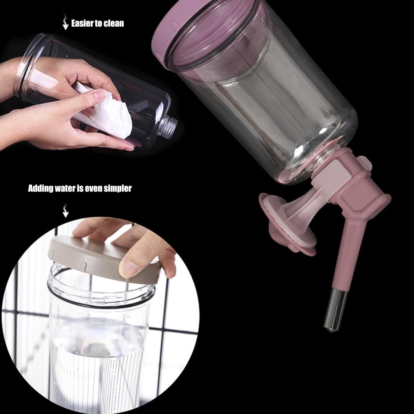 Automatic Flows Control Pet Drinking Fountain with Leakproof Spout Hanging Cage Water Feeder for Small Dog Cats Watering Leakproof Dog Water Dispenser
