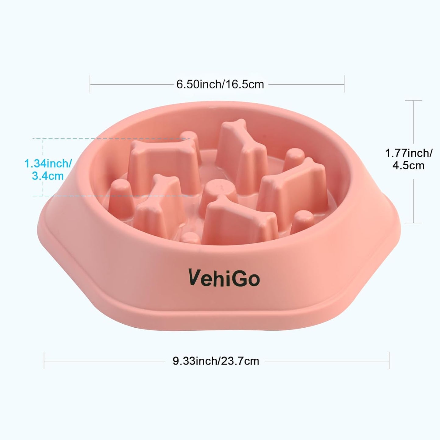 Dog Slow Feeder Bowl for Small & Medium Breeds, Anti-Choking Puzzle Food Bowl, Non Slip Interactive Dog Feeder for Healthy Eating Habits, Dishwasher Washable (Red)