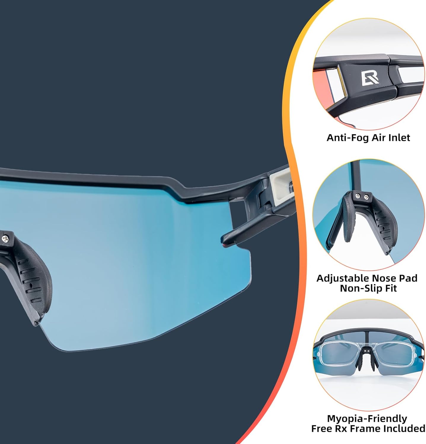 ROCKBROS Polarized Sunglasses for Men Women UV Protection Cycling Sunglasses Sport Glasses