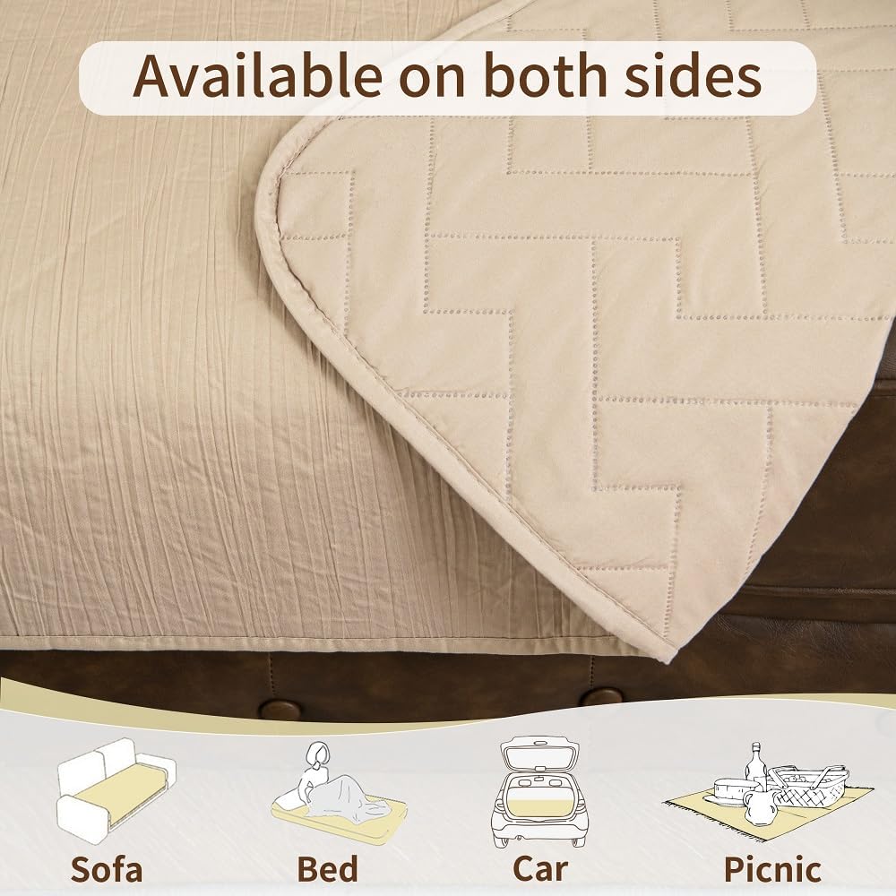 Ameritex 100% Waterproof Dog Bed Blankets Double Sided Dog Couch Cover Knurling Pattern pet Bed Cover Reversible Furniture Couch Sofa Car for Puppy Kids