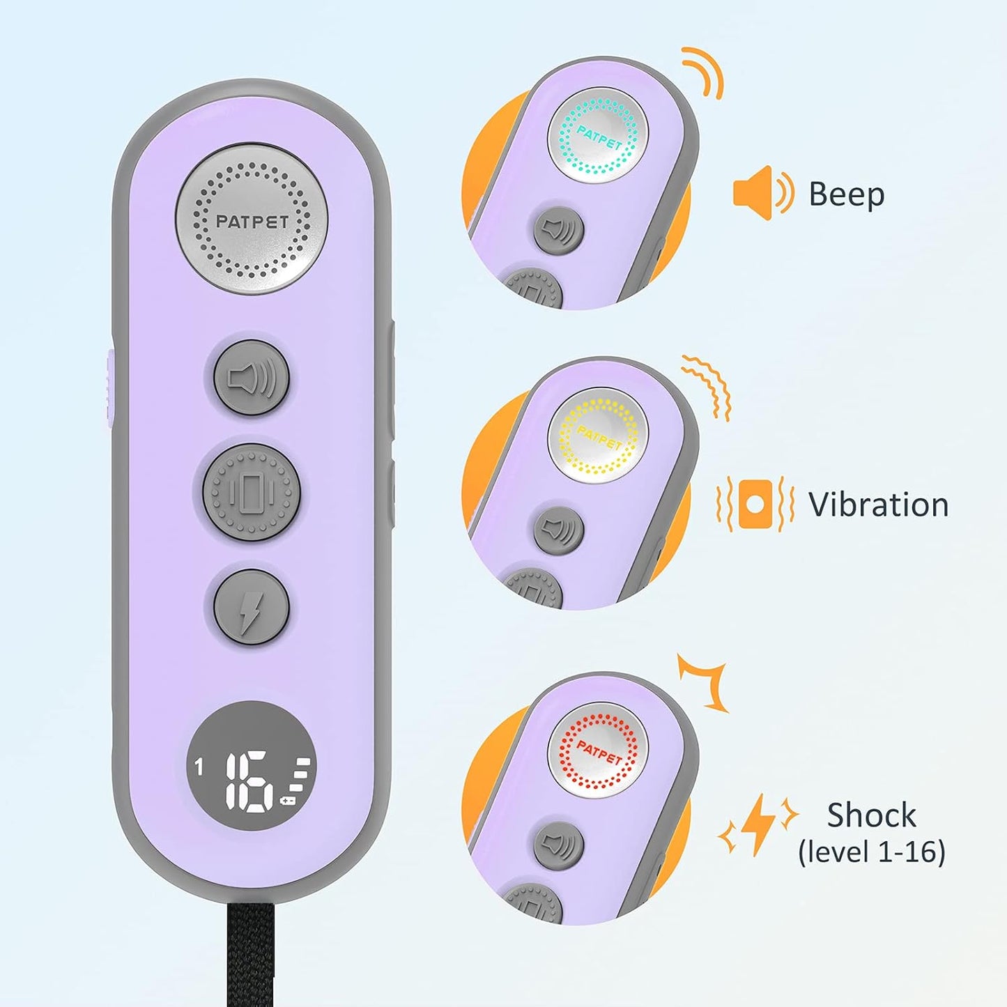PATPET Shock Collar for Dogs(10-120lbs), 4000ft Rechargeable IPX7 Waterproof Training Collar with Remote for 2 Dogs- Electric Dog Collar for Small Medium Large Dogs 2 Packs