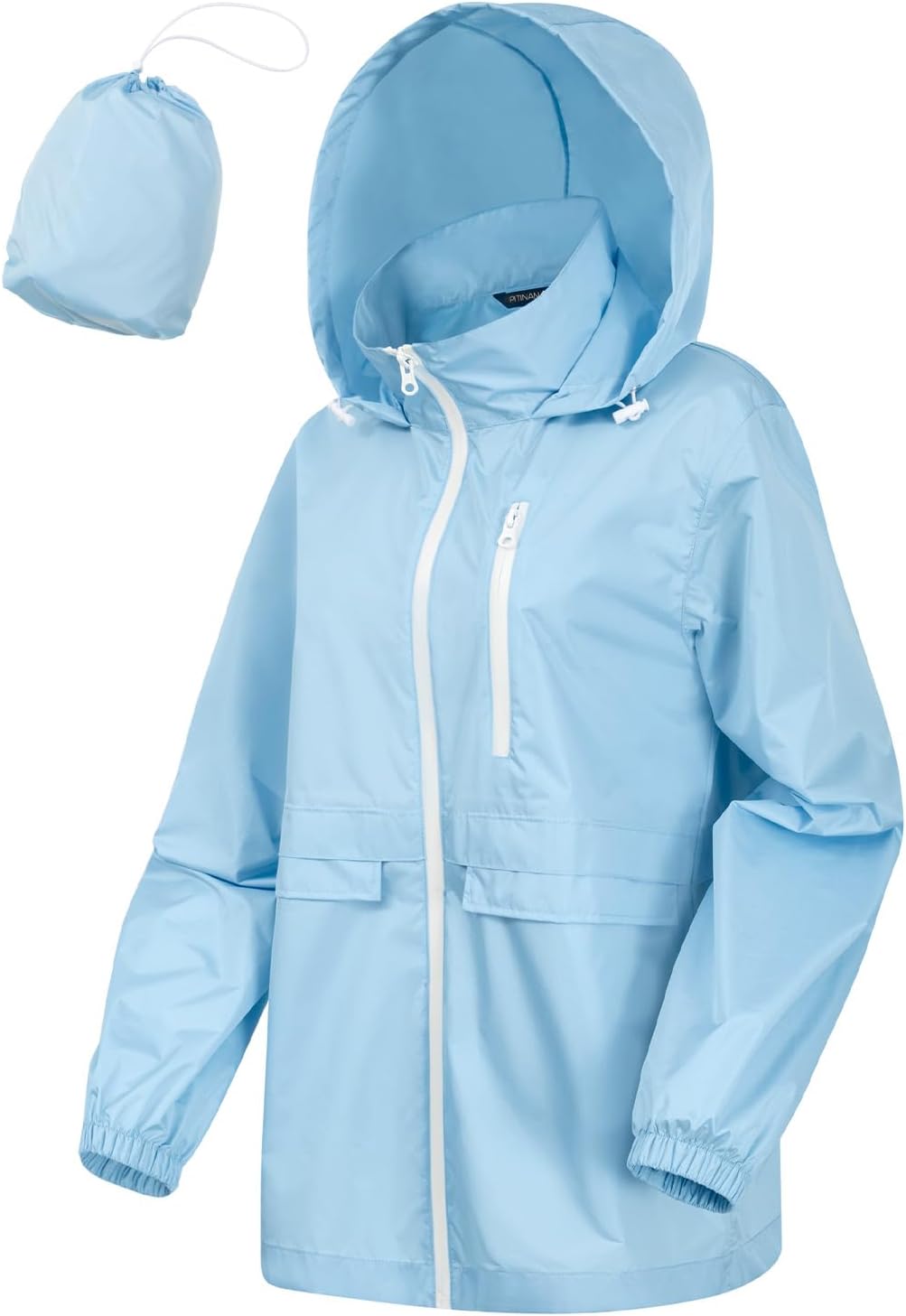 Women's Rain Jacket Waterproof Lightweight Packable Raincoat with Hood for Golf Hiking Travel Windbreaker