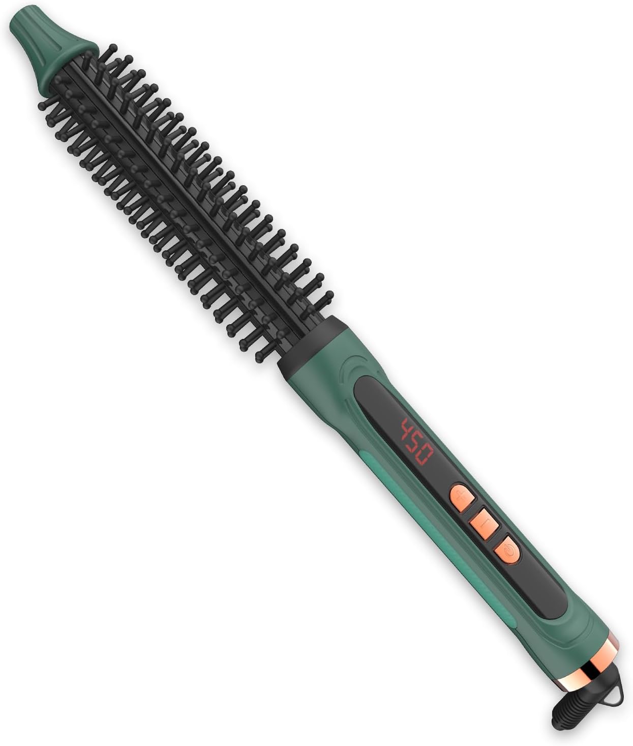 Mini Thermal Round Brush, 1/2 Inch Barrel Volume Heat Styling Brush for Men and Women Short Thin Curly Straight Hair, Heated Curling Iron,12 Temperature Setting (1.1 Inch with Bristles)