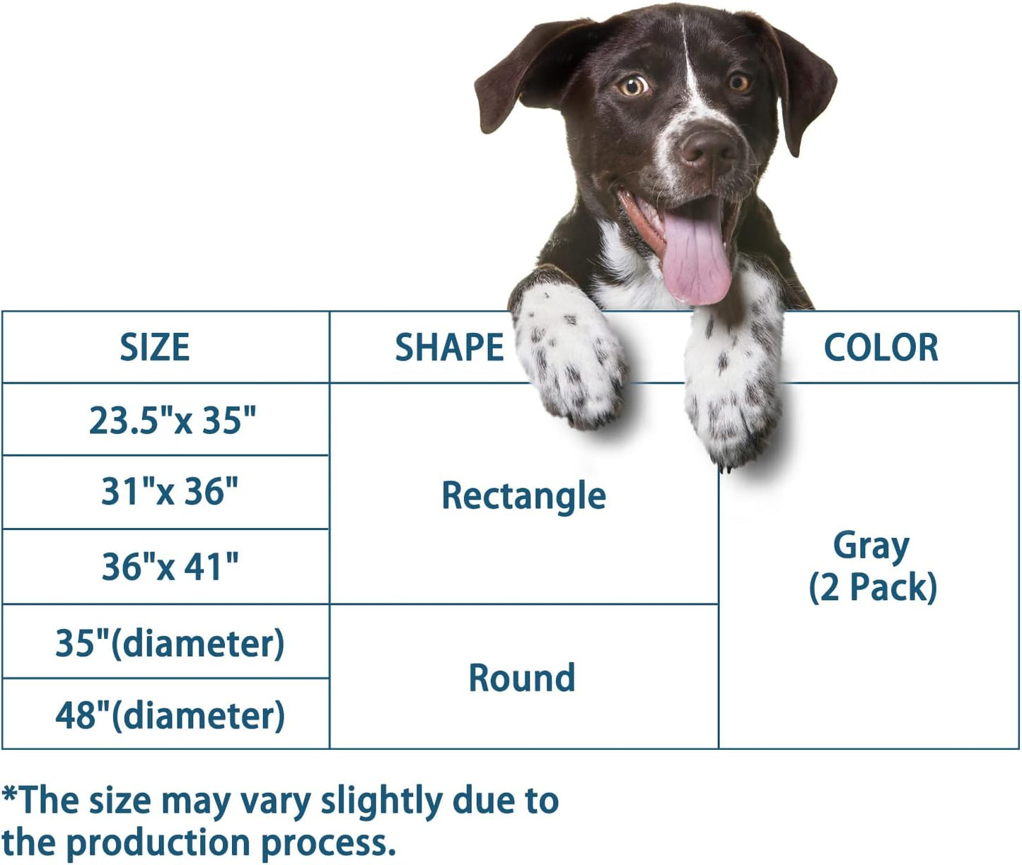 2 Pack Washable Pee Pads for Dogs - 48" Diameter, Urine Traceless, Leakproof Reusable Whelping Pads for Playpen Crate, Gray