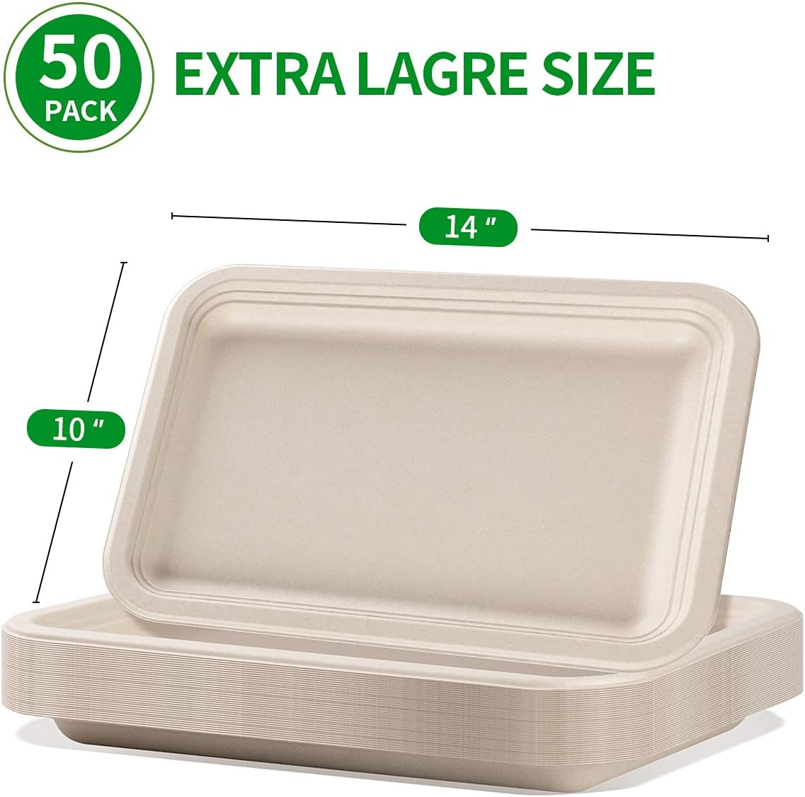 bloomoon 50 Pack 14 inch Disposable Crawfish Trays,Large Paper Plates 14 inch Food Trays Disposable for Seafood Lobster Crab BBQ, Crawfish Boil Party Supplies