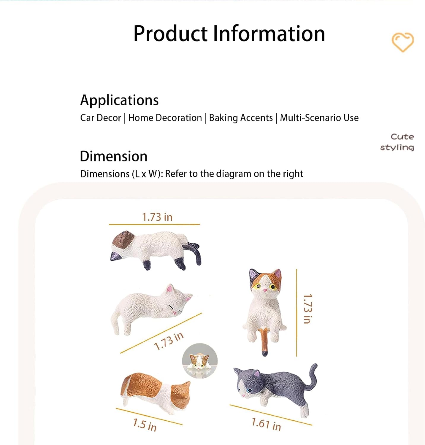 Cat Car Interior Accessories Dashboard Decorations, Set of 12 Cute Car Dash Decor Rearview Mirror Ornament for Women Girl Cute Anime Decor for Home Garden Office