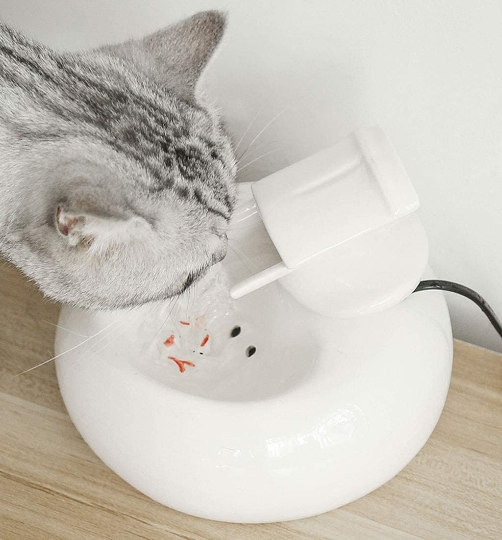 Pet Suppties Automatic Pet Water Fountain, Ceramic Pet Water Drinker for Dog Cat Pets Water Dispenser Pet Fountain Small Automatic Water Drinker Feeder Pet Water Dispenser