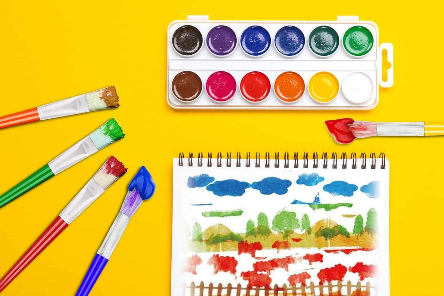 10Pcs Paint Brushes for Kids, Anezus Kids Paint Brushes Toddler Large Chubby Brushes Round and Flat Preschool Painting Brushes for Washable Paint Acrylic Paint