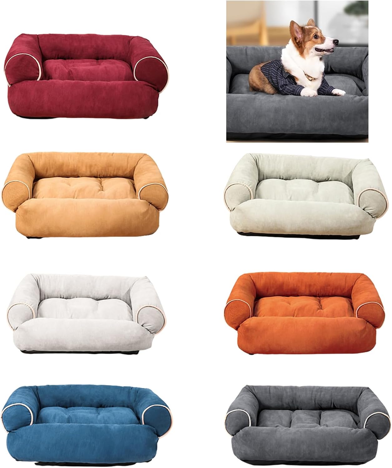 Pet Bed with Detachable Cushion Soft and Beautiful Non-Slip Dog Basket Dog Sofa Detachable Cushion Nest Pet Furniture