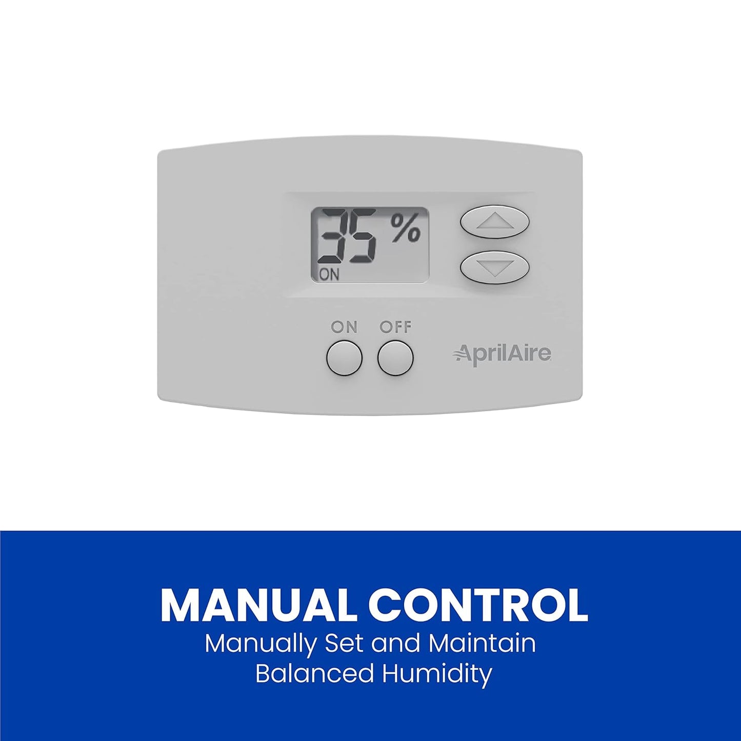 AprilAire 865 Whole-House Steam Humidifier, Manual Steam Humidifier with Wall Mount Fan, Whole-House Humidifier for Homes without HVAC Duct System up to 10,300 Sq. Ft., White