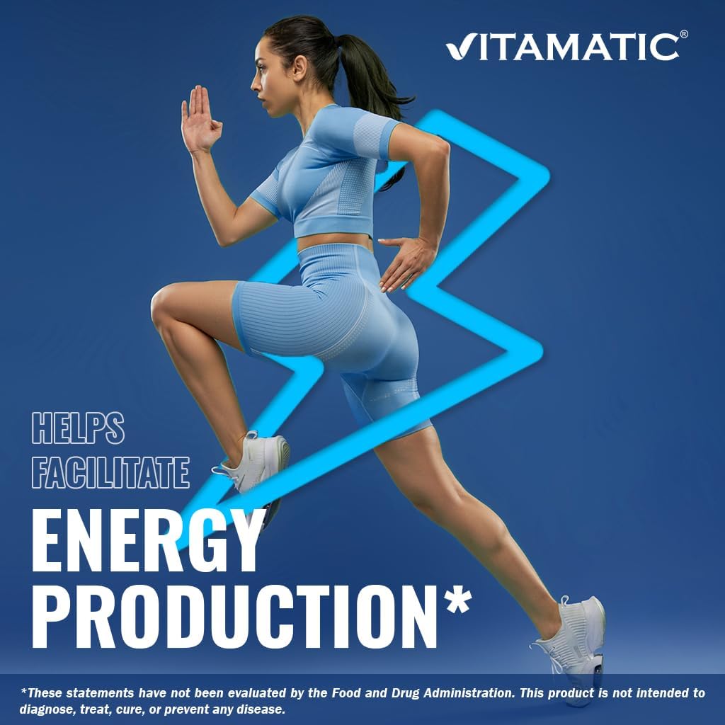 Vitamatic Vitamin B12 5000 mcg – 365 Fast Dissolve Tablets Berry Flavor – Supports Energy Production & Nervous System Health – Non-GMO, Gluten-Free