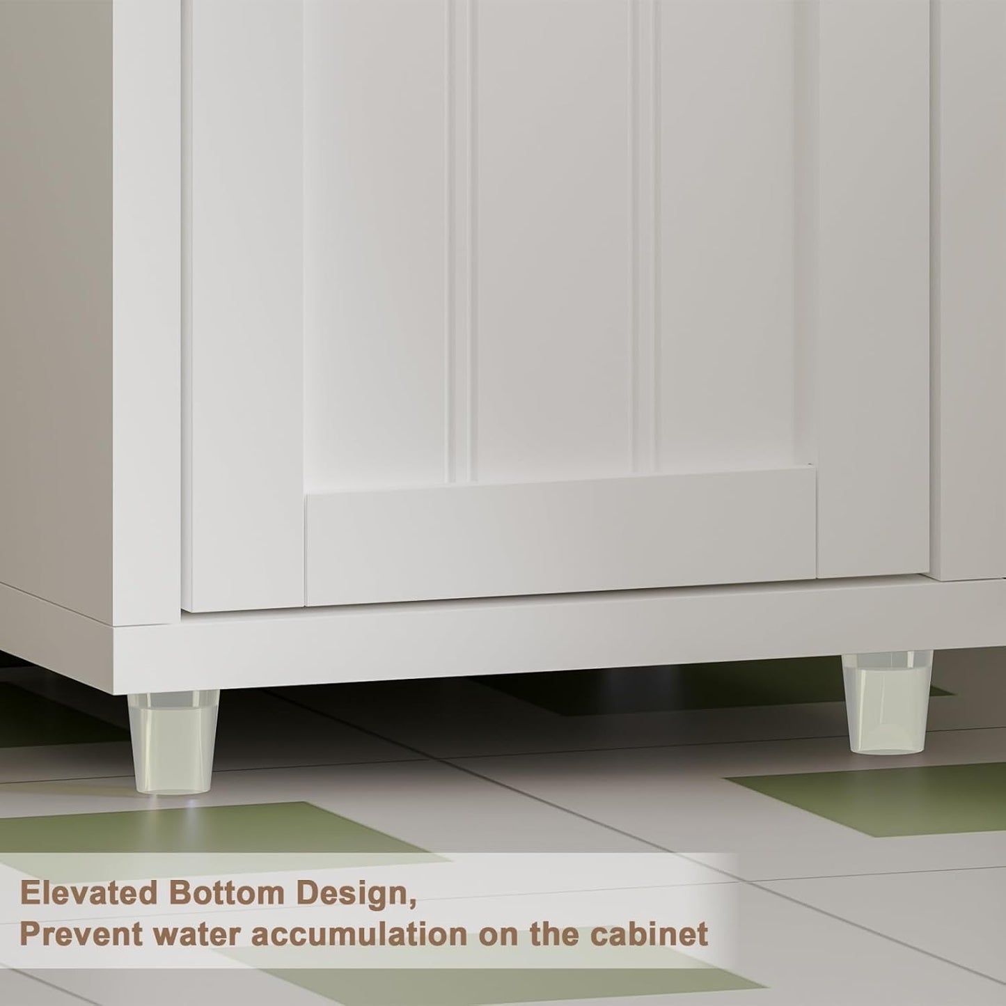 ChooChoo Narrow Bathroom Storage Cabinet with Adjustable Shelves, Tall Storage Cabinet with 2 Doors and 1 Drawer, Freestanding Cupboard for Small Spaces, White