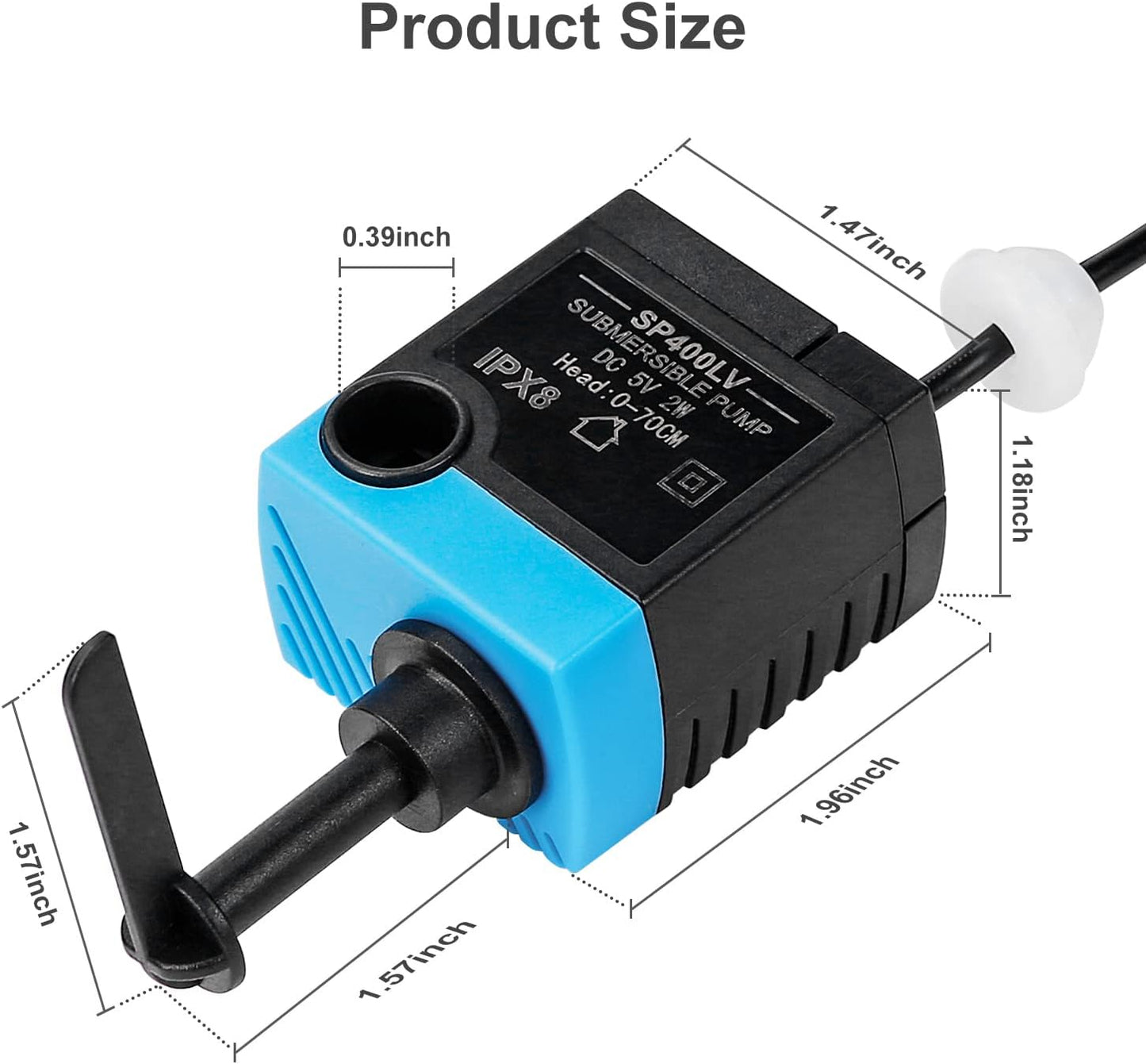 SP-400LV Cat and Dog Water Fountain Pump with Grommet,USB Replacement Pump for Original Mini Pet Fountain
