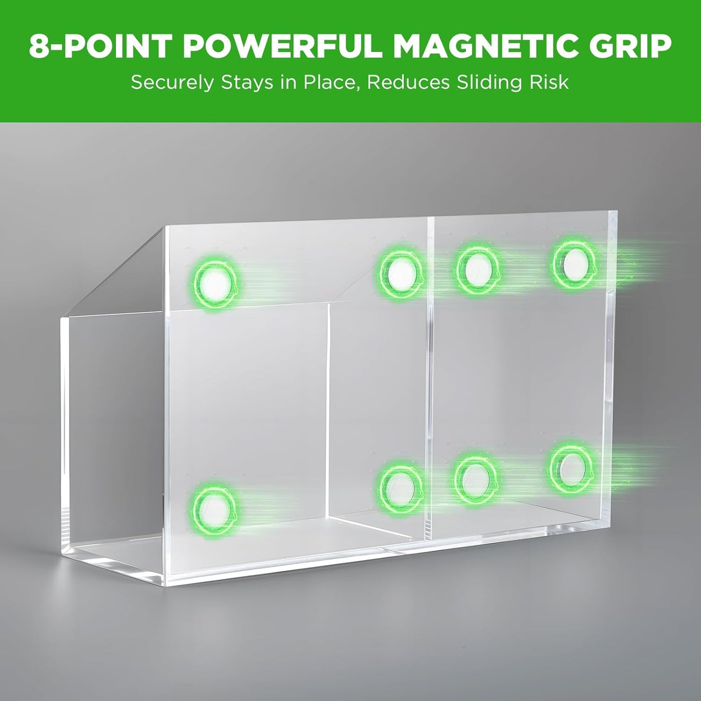 Magnetic Dry Erase Marker Holder for Whiteboard, Acrylic Magnet Pen Holder for Refrigerator Fridge, Marker Holder for Classroom Teacher, Pencil Cup, Office Accessories Decor, Locker Organizer