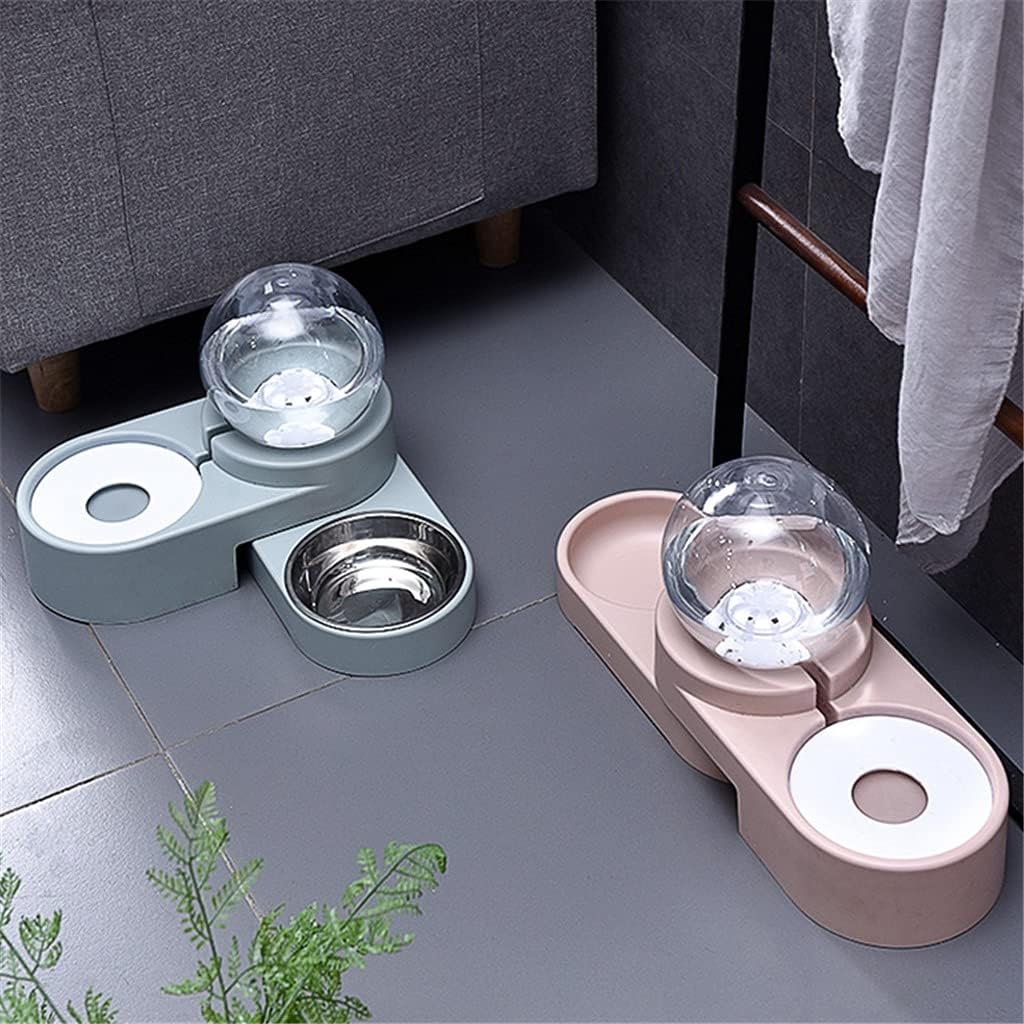 Pet Dog Bowls Cats Water Fountain Automatic Pet Feeder for Dogs Cats 1.8L Pet Drinking Dispenser Dog Double Bowl (Color : Blue) (Pink)